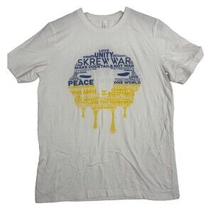 Skrewball Peanut Butter Whiskey Unity Peace Graphic T Shirt White Adult Small
